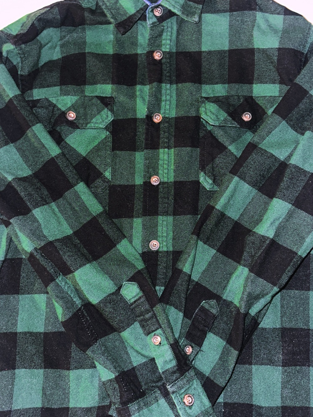 Jachs Green and Black Buffalo Plaid Button-Down Shirt